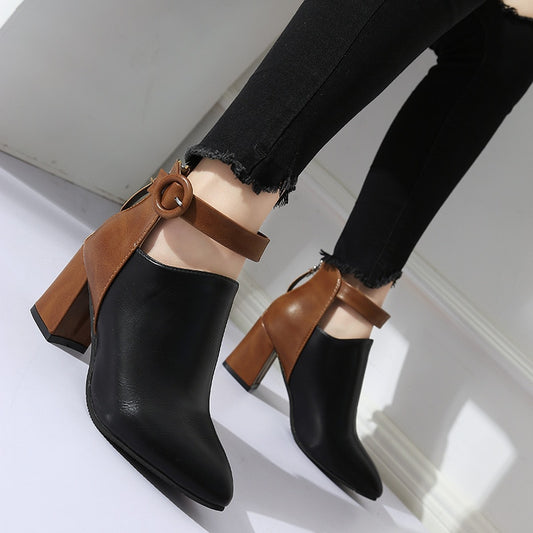 Comemore New 2023 Autumn Winter New High Ankle Booties Woman Ladies Women's Boots Women High Heels Leather Dress Shoes Goth