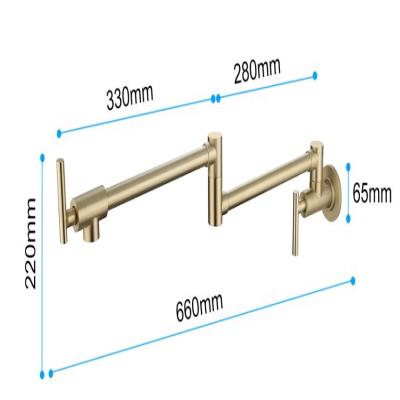 Pot faucet wall-mounted faucet(gold)