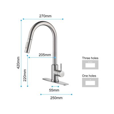 Stainless steel kitchen faucet