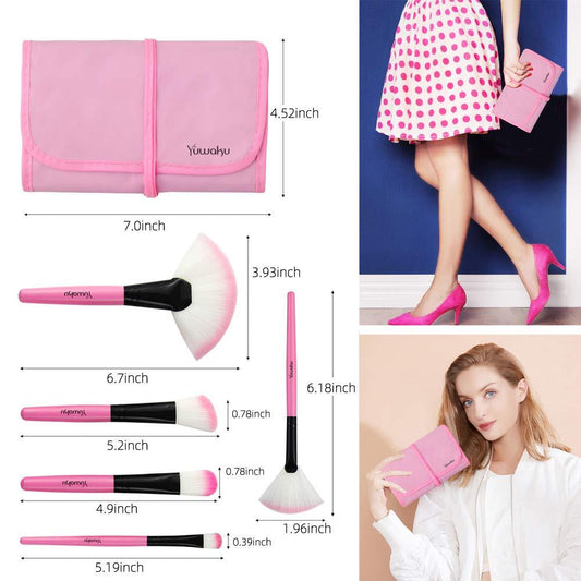 32 Pieces Professional Makeup Makeup Brush Kit (粉色) with Makeup Bag