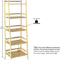 WTZ Bookshelf, Ladder Shelf, 5 Tier Bamboo Bookcase, Rustic Open Book Case for Bedroom, Living Room, Office, BC-238 Primary Colors