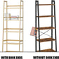 WTZ Bookshelf, Ladder Shelf, 5 Tier Bamboo Bookcase, Rustic Open Book Case for Bedroom, Living Room, Office, BC-238 Primary Colors