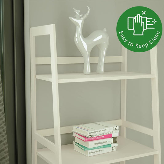 KingYM White Bookshelf,5 Tier Modern Bookshelf & White Bookcase for Home Office, Living Room