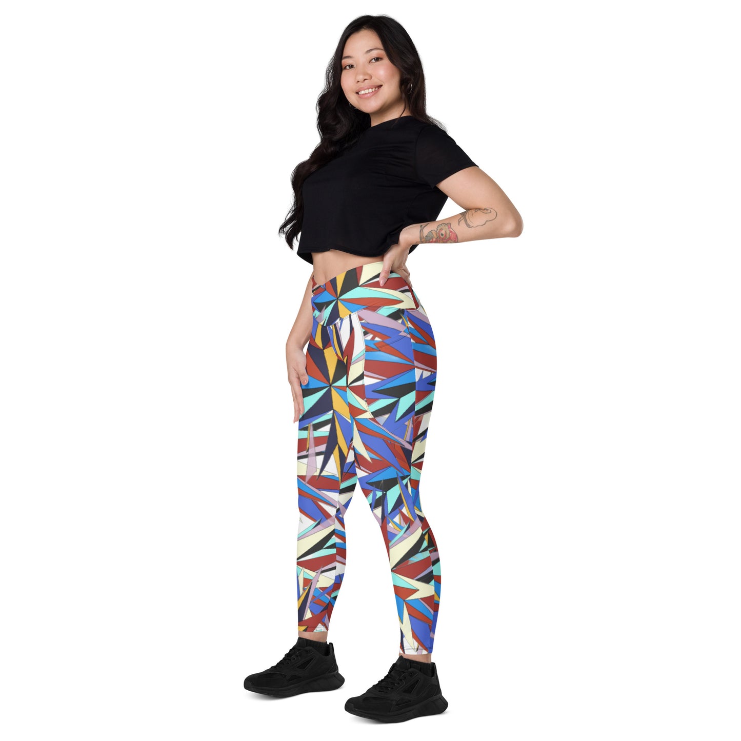 Crossover leggings with pockets