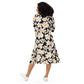 All-over print long sleeve midi dress