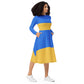 All-over print long sleeve midi dress