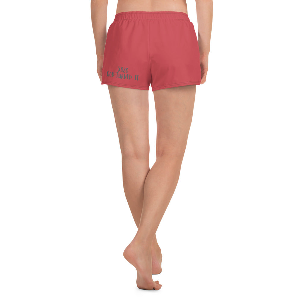 Women's Athletic Short Shorts- Valentine God Turned It