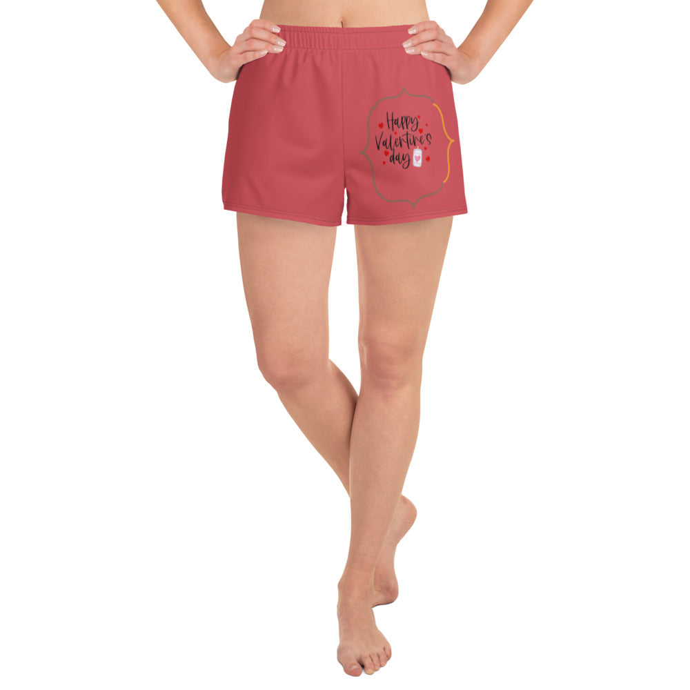 Women's Athletic Short Shorts- Valentine God Turned It