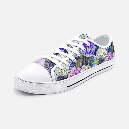 Unisex Low Top Canvas Shoes -Floral Print