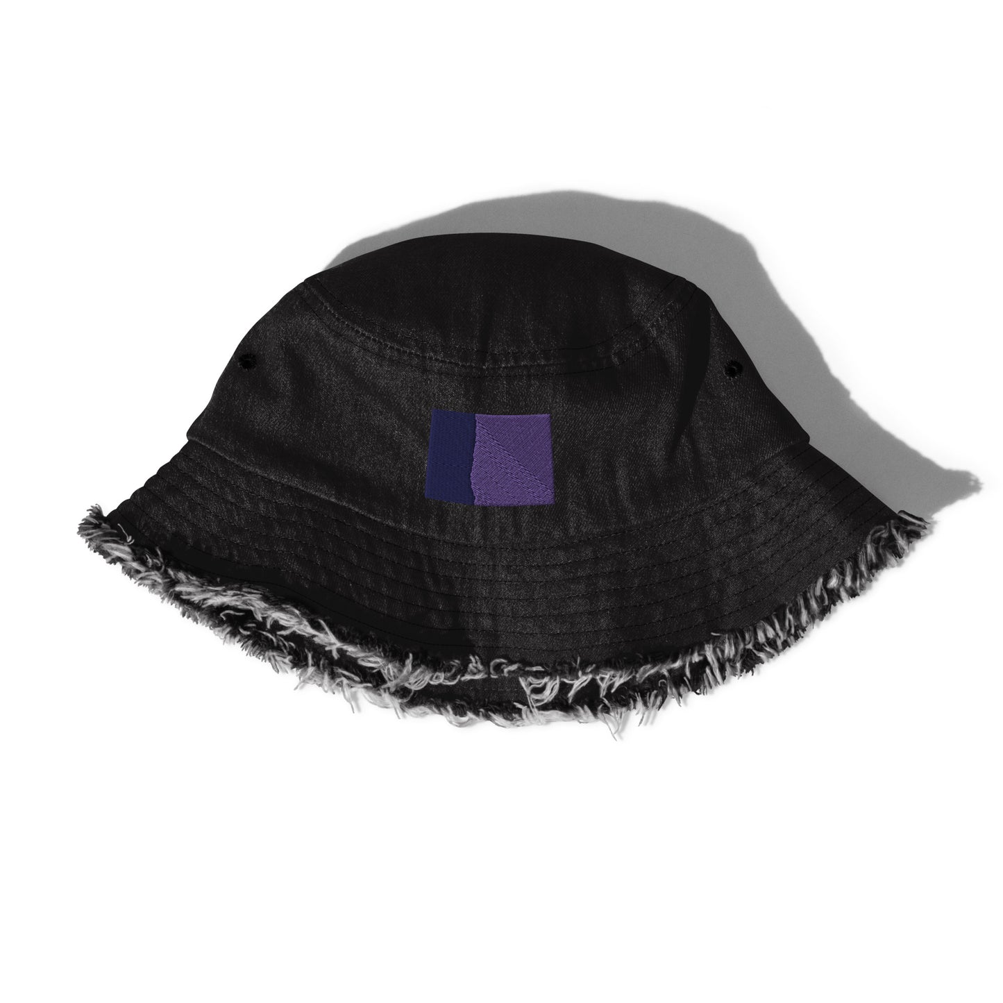 Distressed denim bucket hat