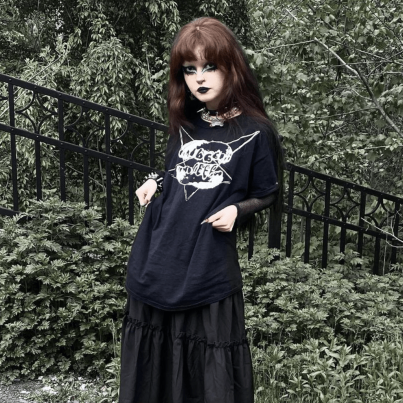 @Chuupiee — Goth Midi Ruffle Skirt