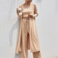 Women's 3 Piece Lounge Set  Tank Top Drawstring Pants and Longline Cardigan