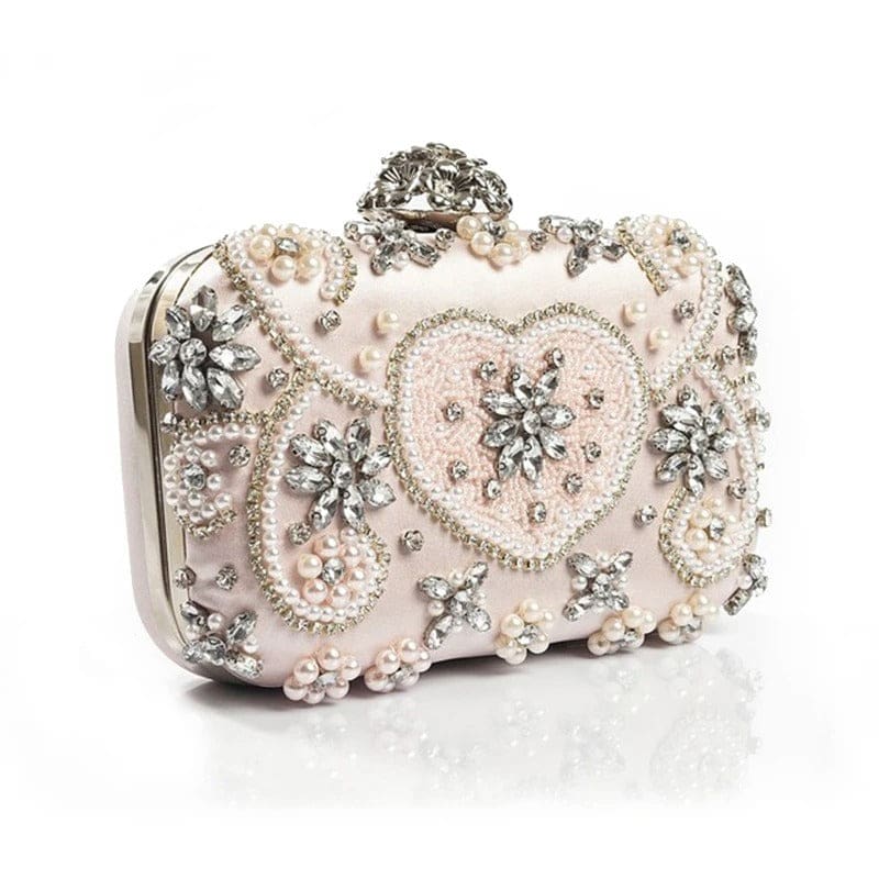 Luxury Geometric Pearl Bridal Clutch