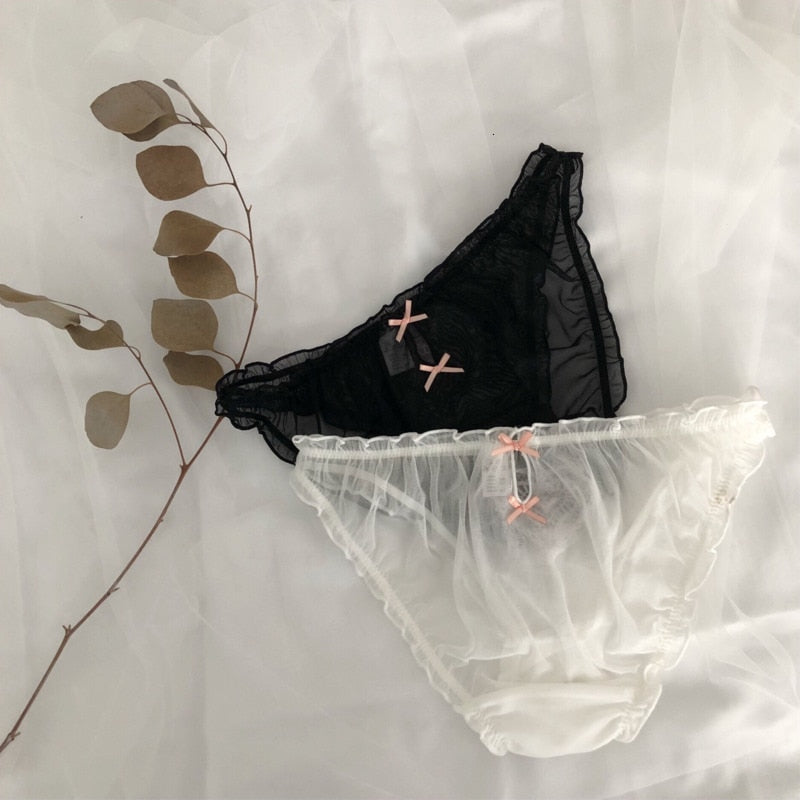 Lace Heart Ruffles Embroidered Panties