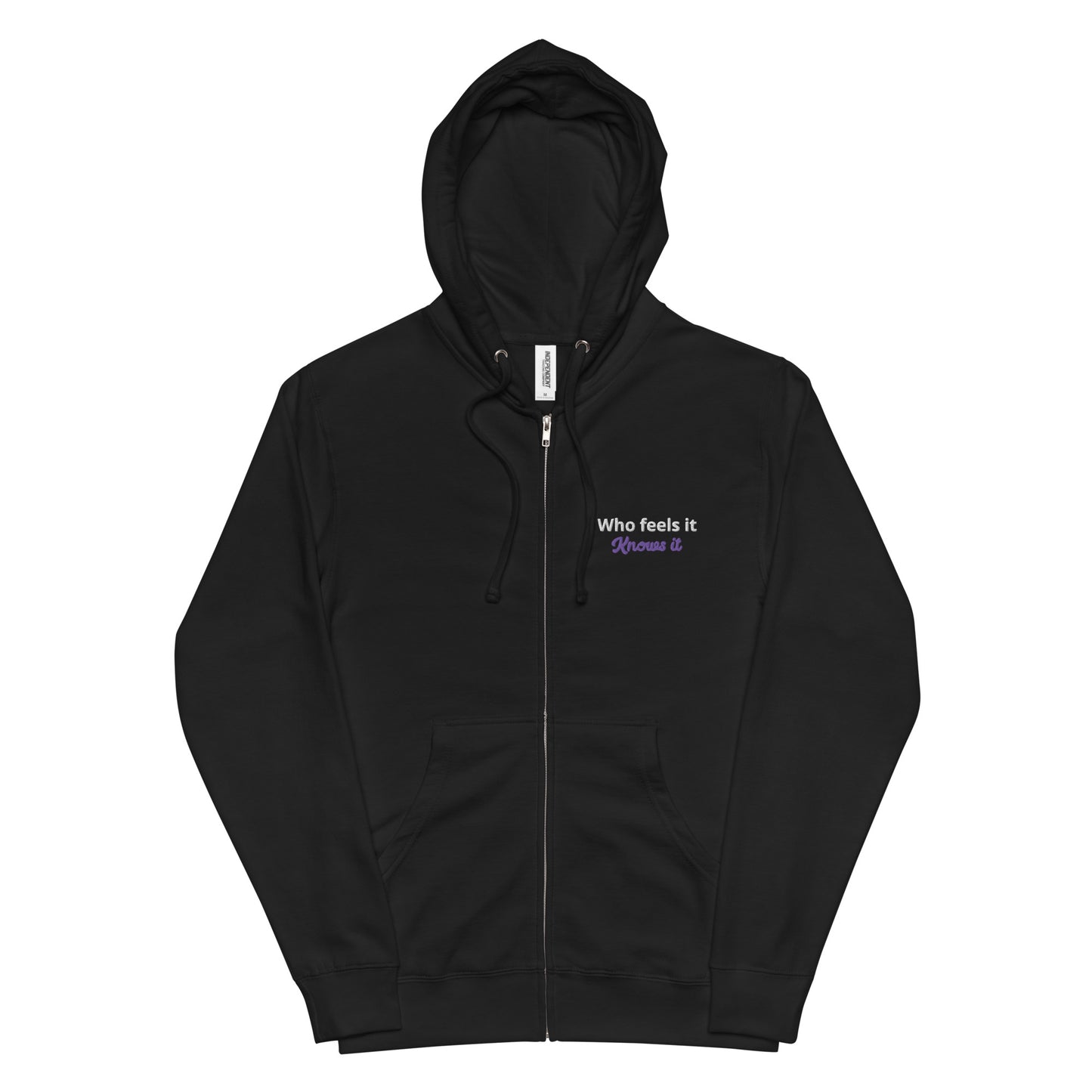 Unisex fleece zip up hoodie