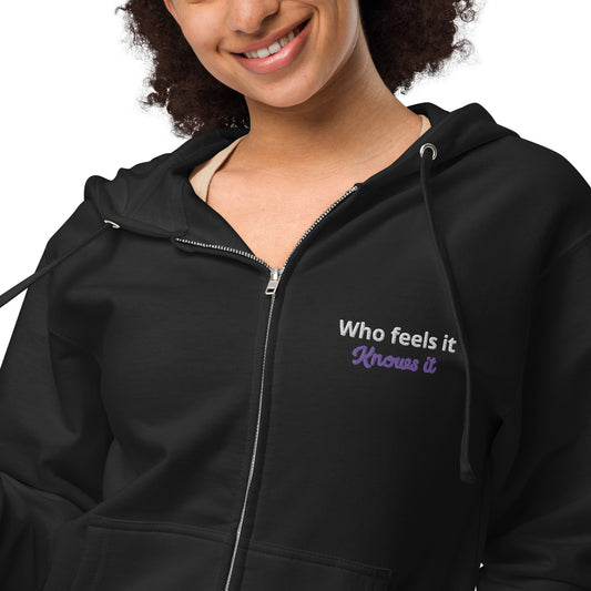 Unisex fleece zip up hoodie