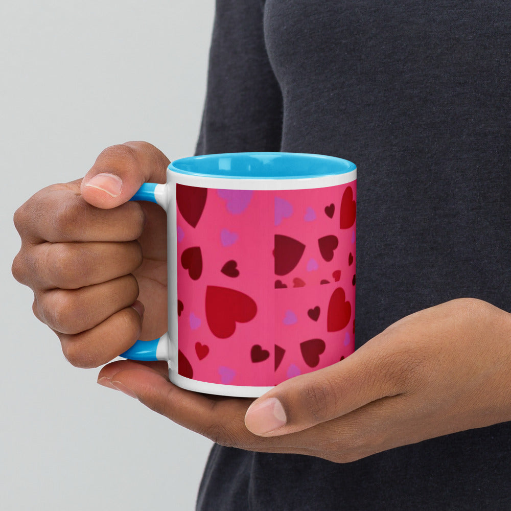 Mug with Color Inside - Hearts