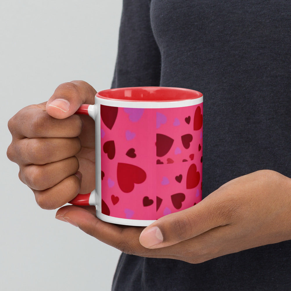 Mug with Color Inside - Hearts