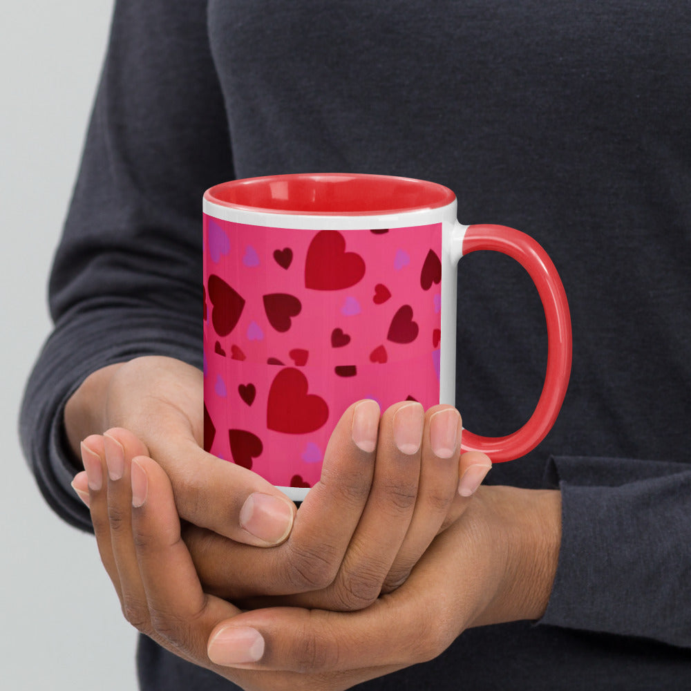 Mug with Color Inside - Hearts
