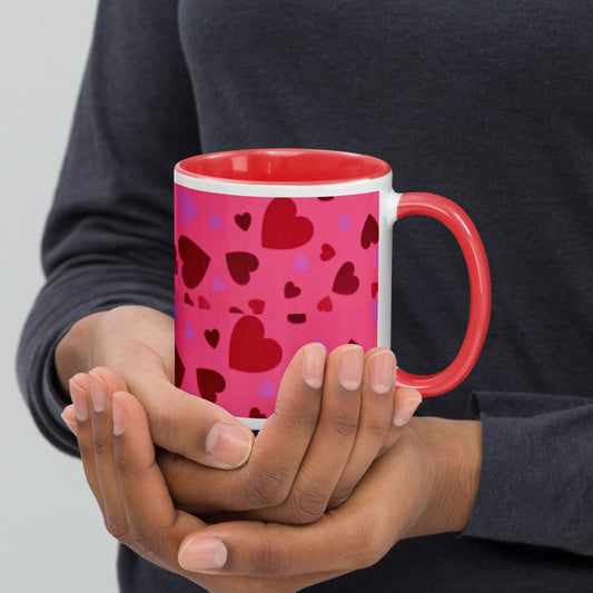 Mug with Color Inside - Hearts