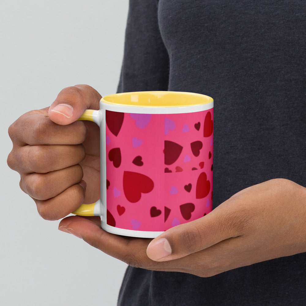Mug with Color Inside - Hearts