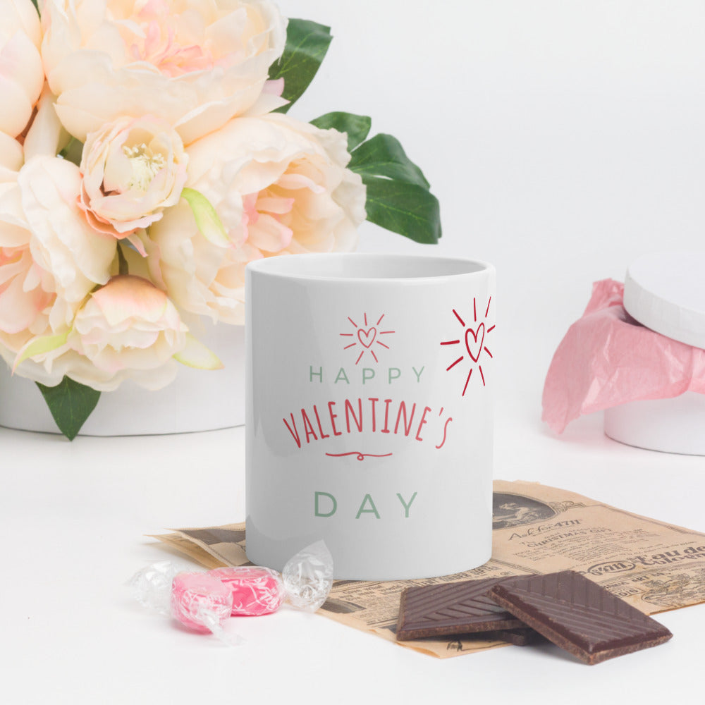 White glossy mug - Happy Valentine's Day