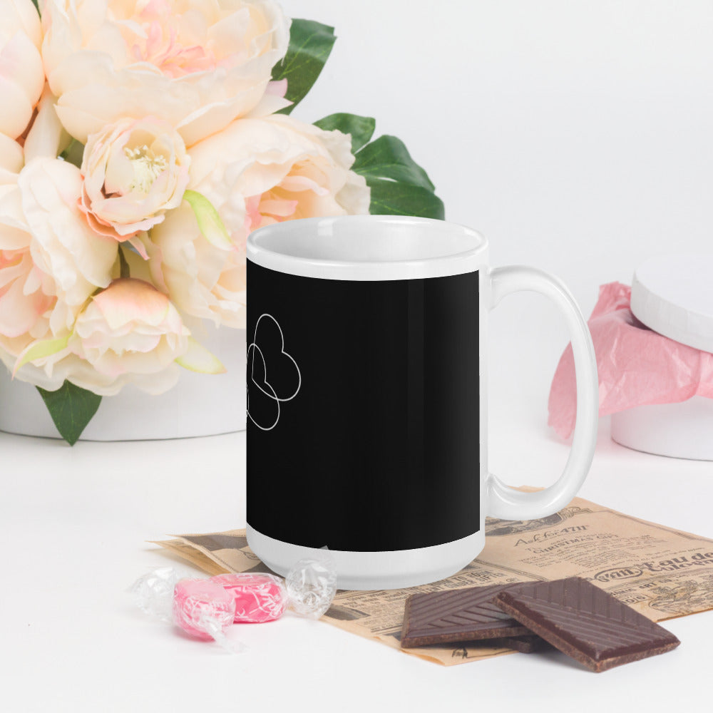 White glossy mug - Hearts