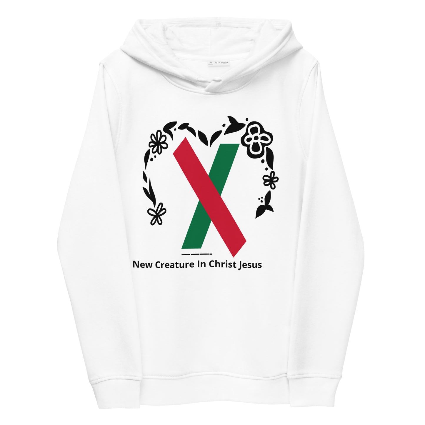 Women's eco fitted hoodie- New Creature In Christ..