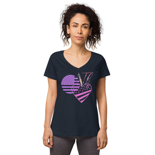 Women’s fitted v-neck t-shirt