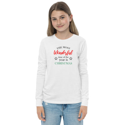 The Most Wonderful Time ... Chirstmas - Youth long sleeve tee